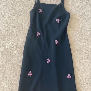 Evan Piccone Black Shift dress with Flower beads